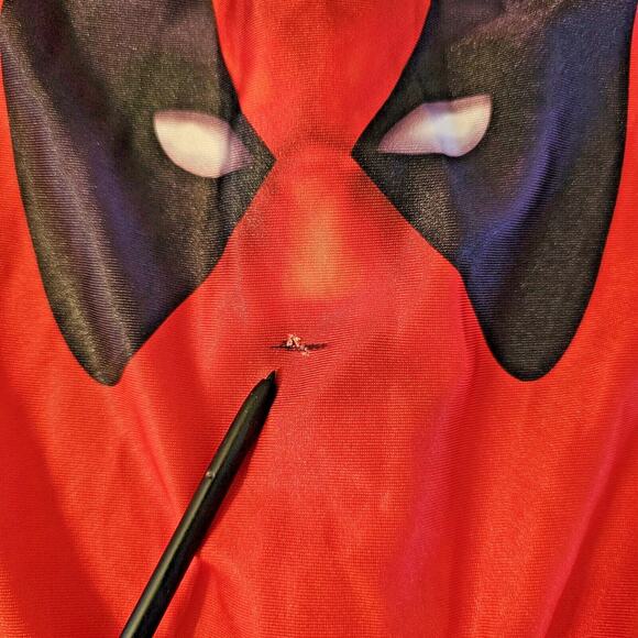 Marvel Deadpool Red Muscle Costume XLarge Adult Jumpsuit Halloween Tight Fit - Picture 5 of 8
